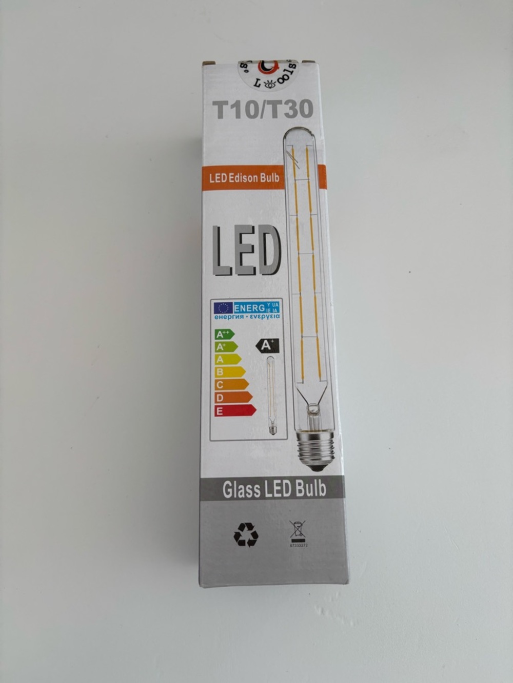 LED Edison Glass Bulb T10/T30 - Clear